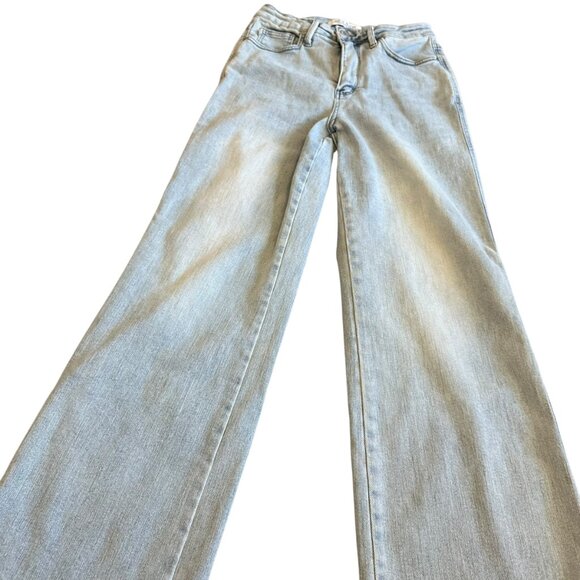 Judy Blue Straight Fit Light Wash Jeans Stretch Wide Leg Denim Size 27 Women's - Picture 4 of 11